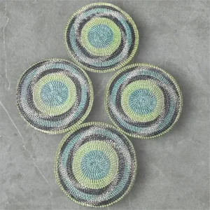 Blue Tone Jute Dining Table Mat Set- 4Pcs