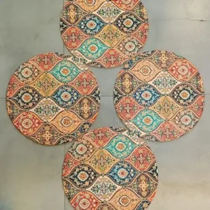 Bohemian Pattern Jute Dining Table Mat Set- 4Pcs