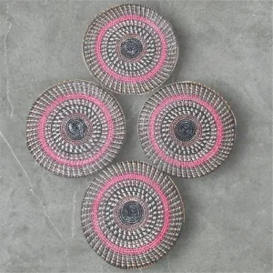 Modern Circular Jute Dining Table Mat Set- 4Pcs